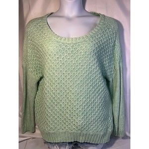American Eagle Outfitters Women's XL Green Knit Sweater Off Shoulder Style